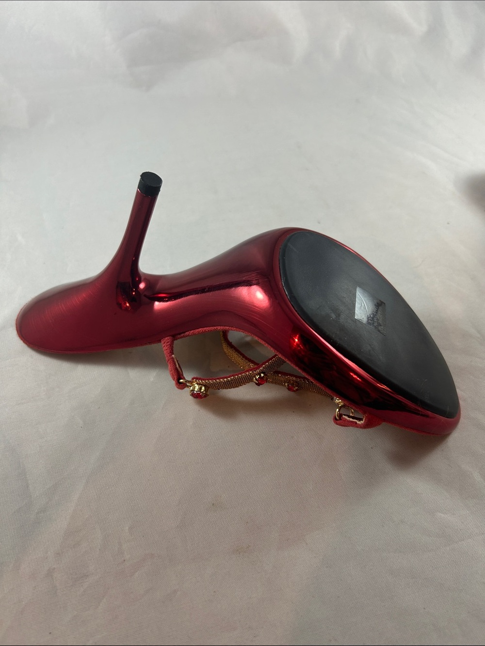 Red Jeweled T-Strap Slingback Heels - Picture 10 of 15